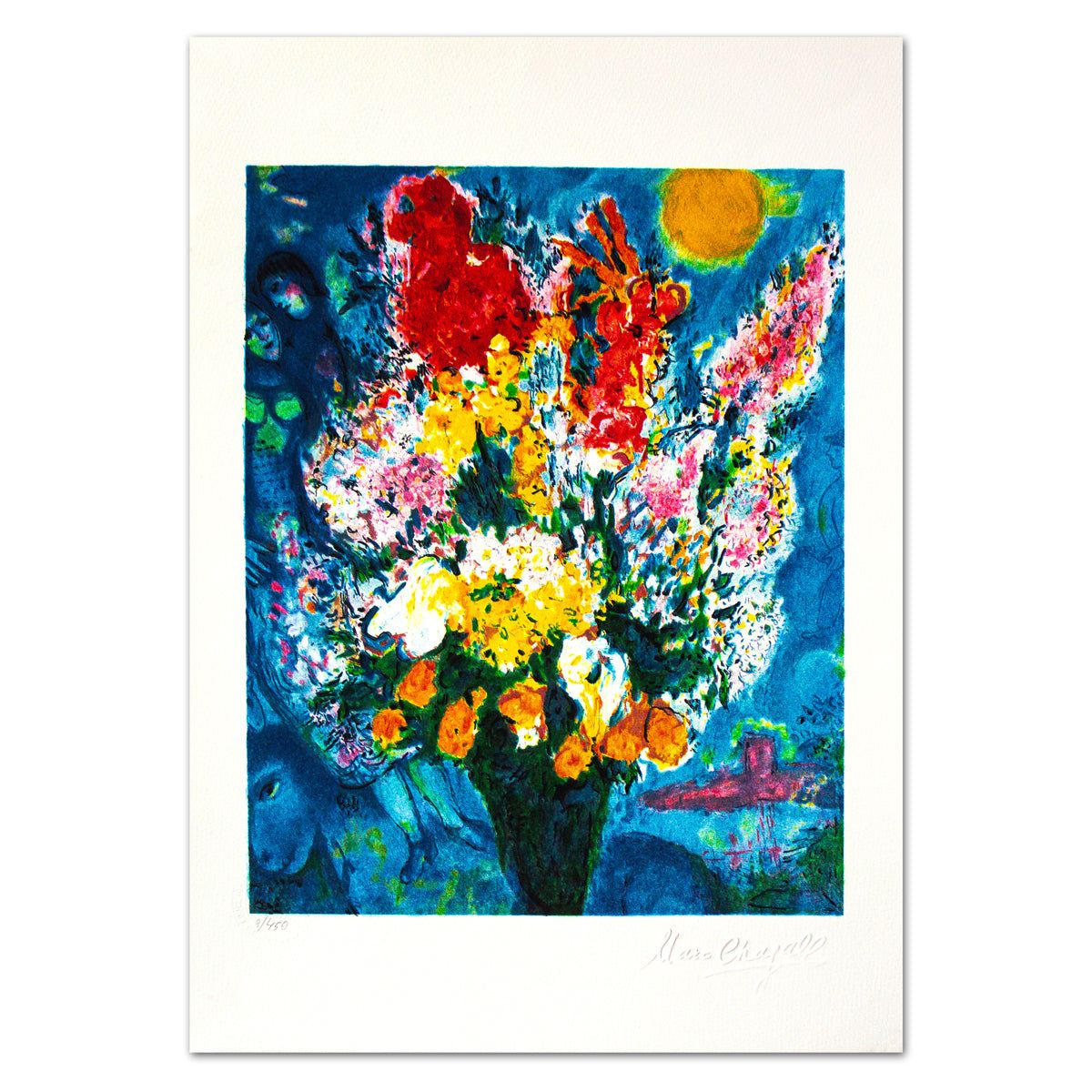 Marc Chagall- Lithograph "Le Bouquet Illuminant Le Ciel"