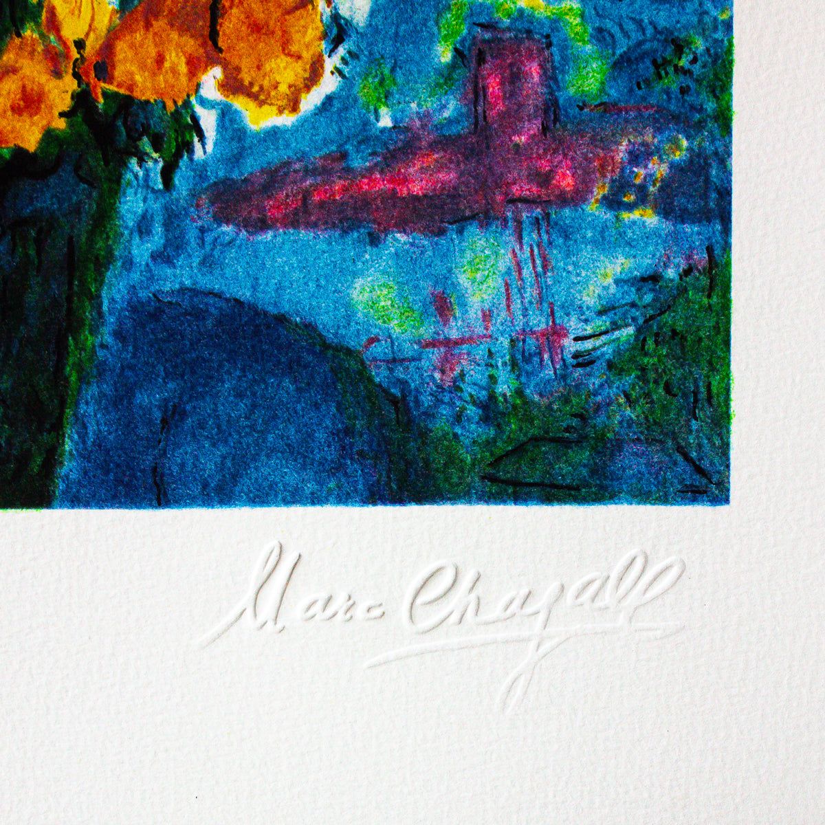 Marc Chagall- Lithograph "Le Bouquet Illuminant Le Ciel"