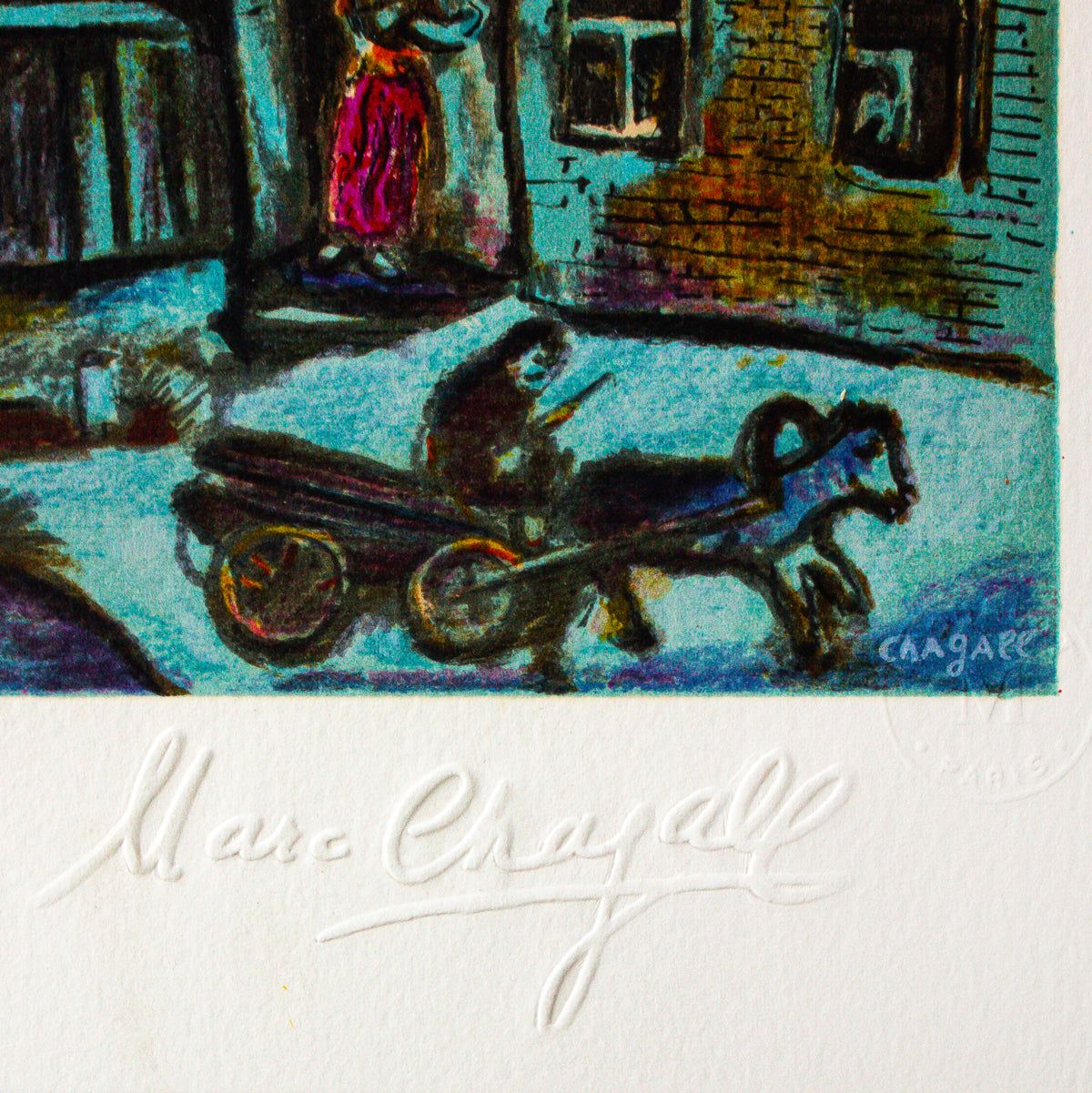 Marc Chagall- Serigraph "Le Boutique Et Le Village Bleu"