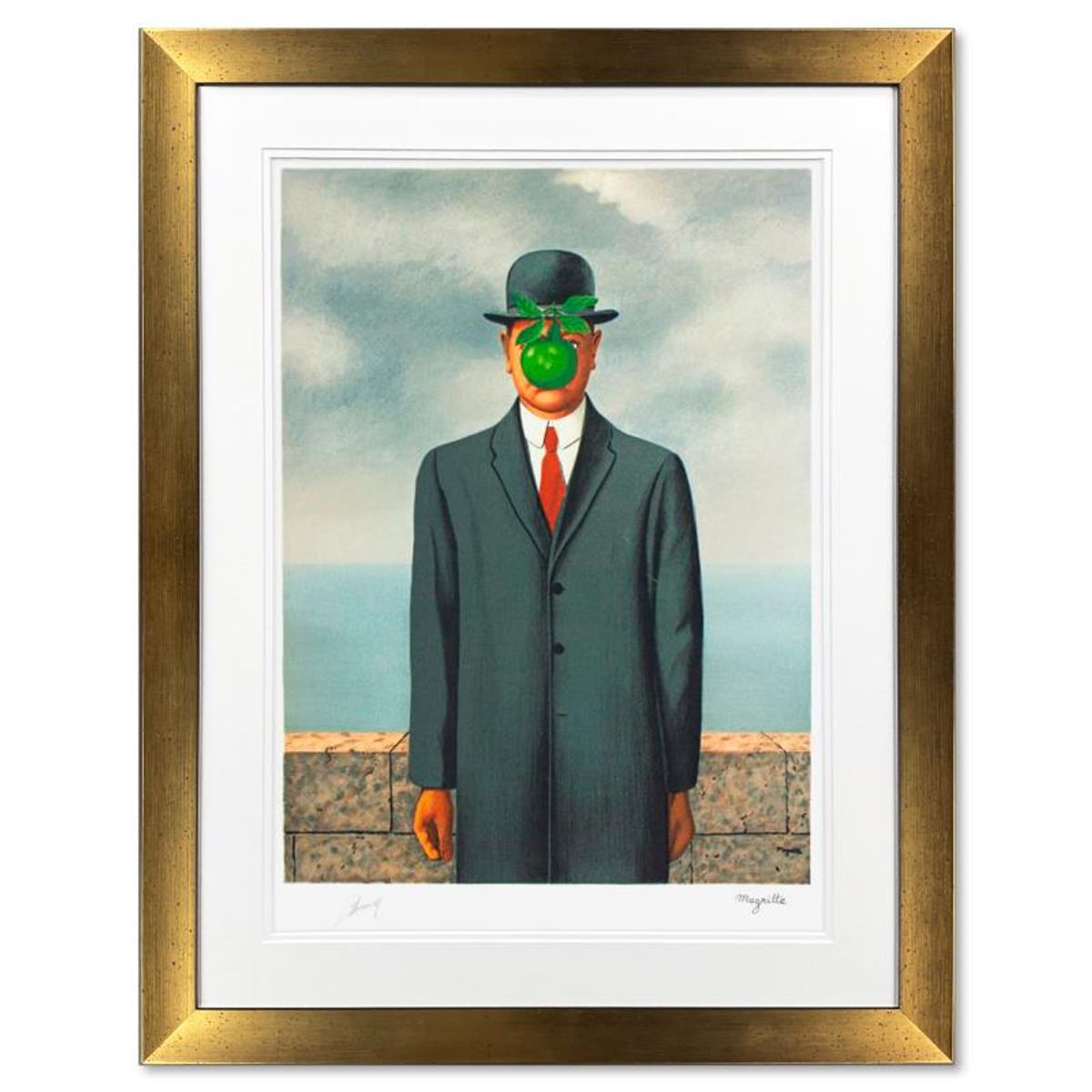 Rene Magritte (1898-1967), "Le Fils De L'homme" Framed Limited Edition Lithograph with Letter of Authenticity.