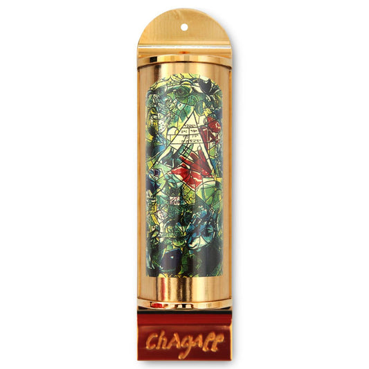 Marc Chagall- Mezuzah/ Silkscreen on 24K gold plated bronze "Issachar"