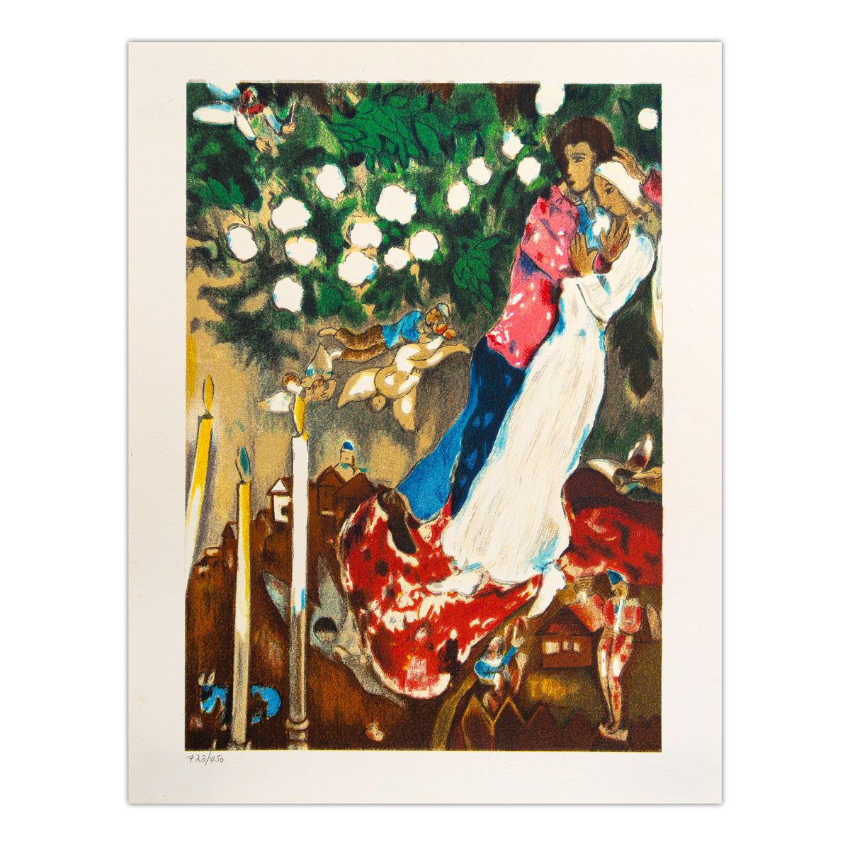 Marc Chagall- Lithograph "Les Trois Cierges"