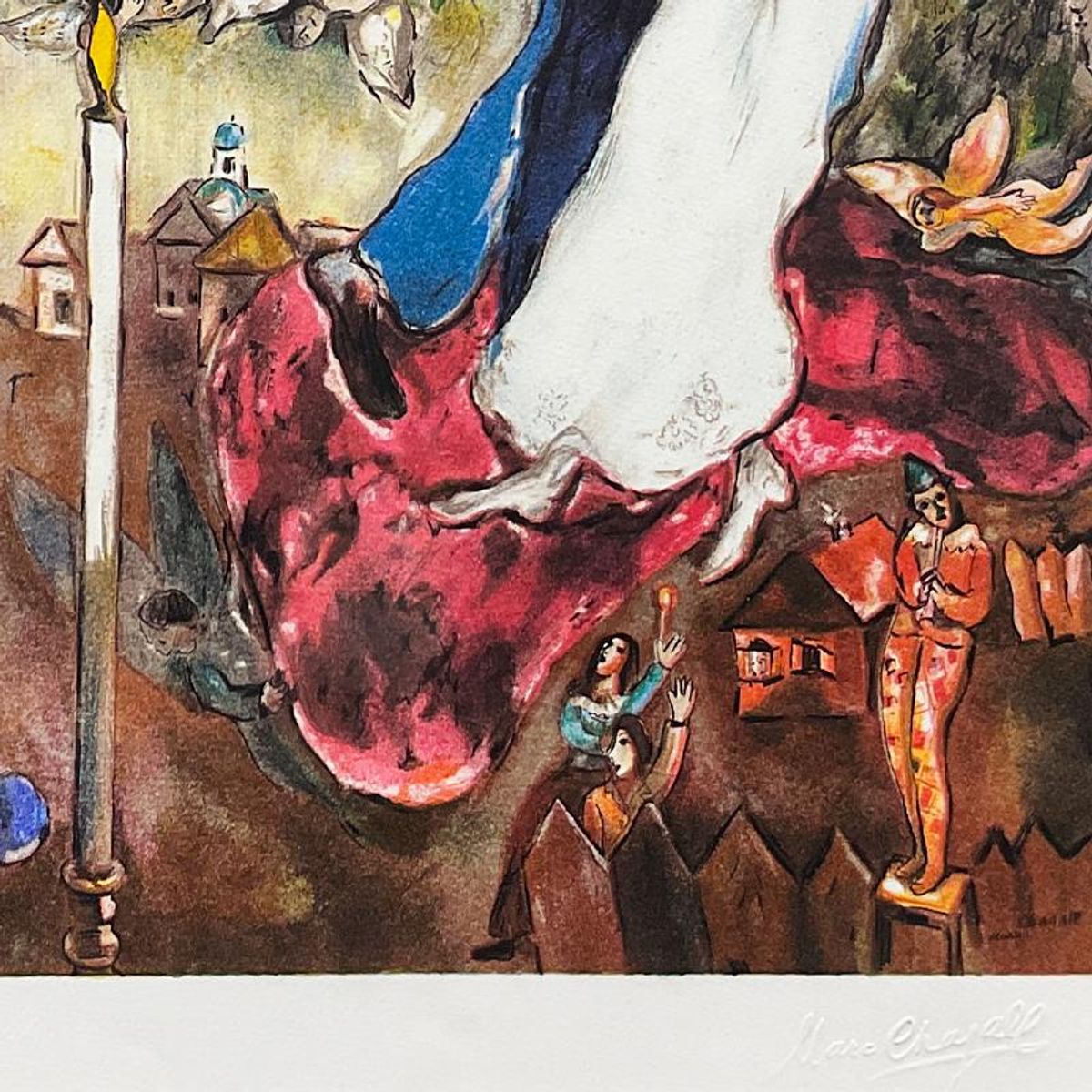 Marc Chagall (1887-1985), "Les Trois Cierges" Framed Limited Edition Lithograph with Letter of Authenticity.