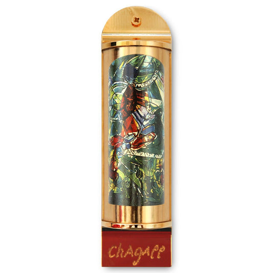 Marc Chagall- Mezuzah/ Silkscreen on 24K gold plated bronze "Gad"