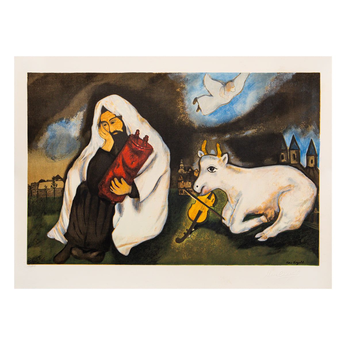 Marc Chagall- Lithograph "Loneliness"