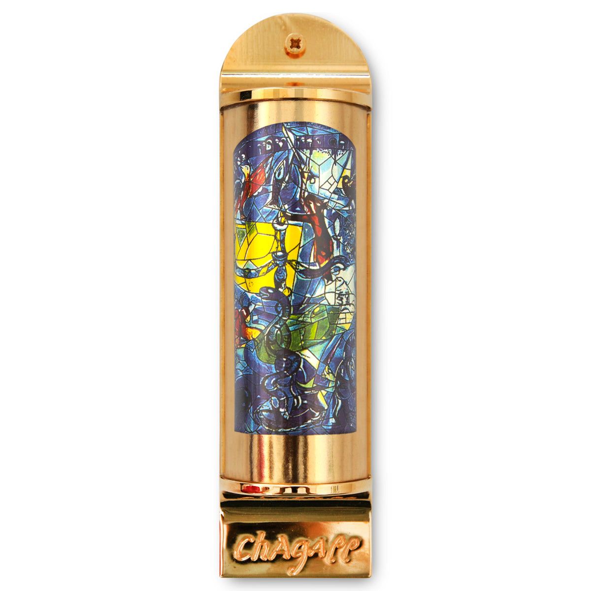 Marc Chagall- Mezuzah/ Silkscreen on 24K gold plated bronze "Dan"