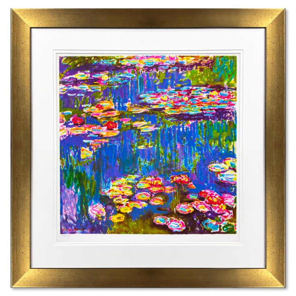 Claude Monet (1840-1926), "Mympheas" Framed Limited Edition Lithograph with Letter of Authenticity.