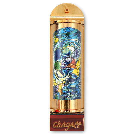 Marc Chagall- Mezuzah/ Silkscreen on 24K gold plated bronze "Benjamin"