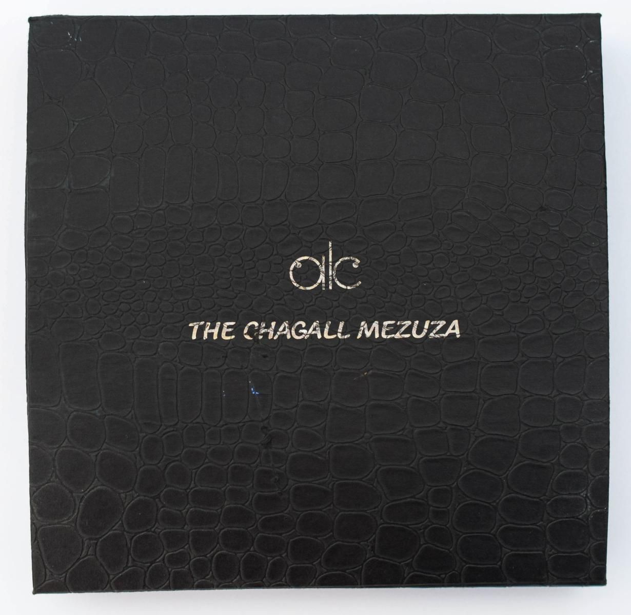 Marc Chagall- Mezuzah - silkscreen on 24K gold plated bronze "12 Tribes Hadassah Windows - Zebulun"