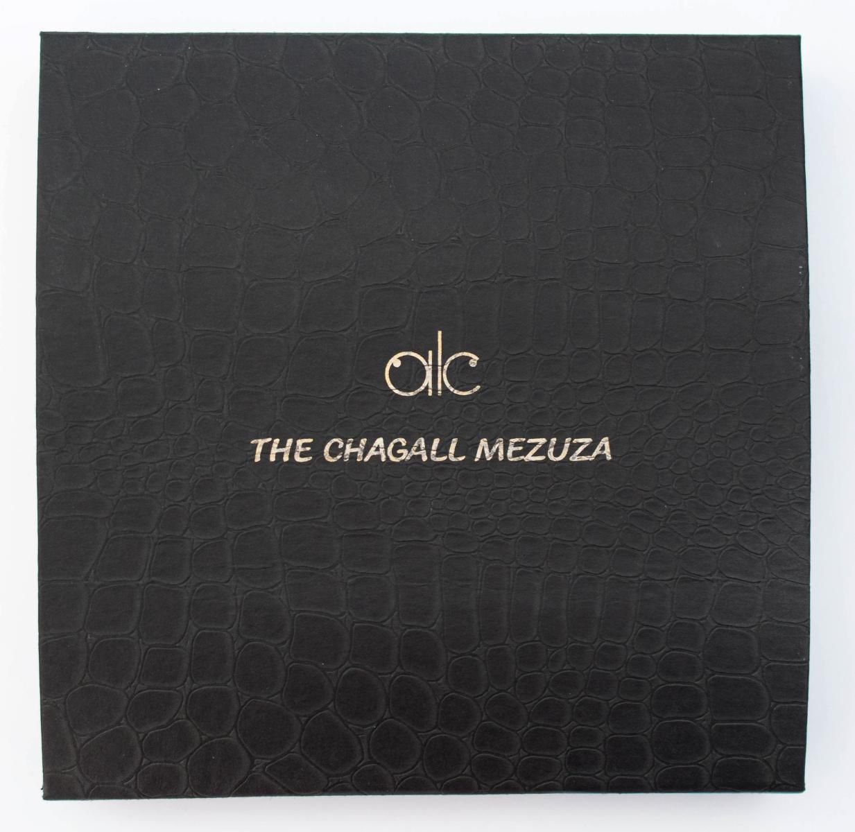 Marc Chagall- Mezuzah - silkscreen on 24K gold plated bronze "12 Tribes Hadassah Windows - Naphtali"