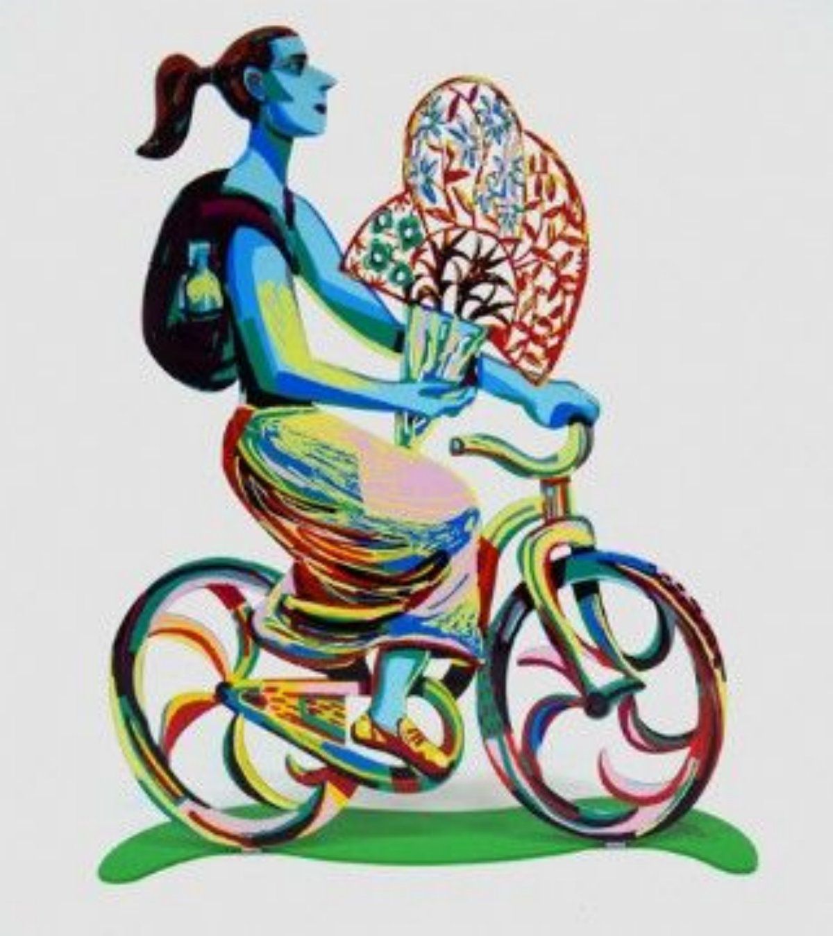 David Gerstein- Free Standing Sculpture "Rider with flowers"