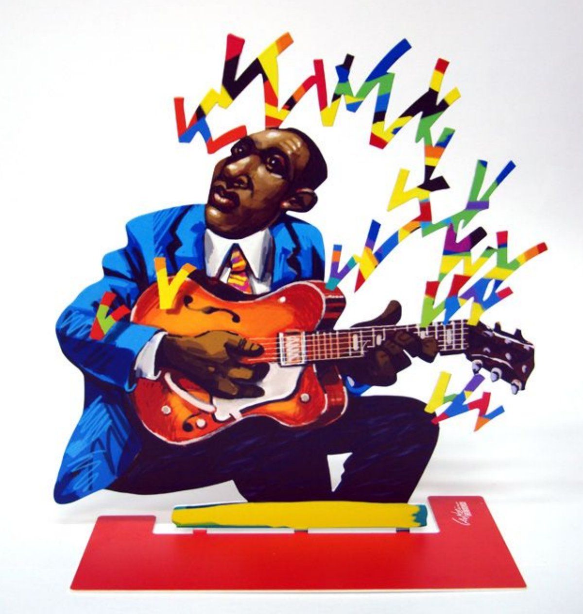 David Gerstein- Free Standing Sculpture "Guitar Player (Jazz Club)"