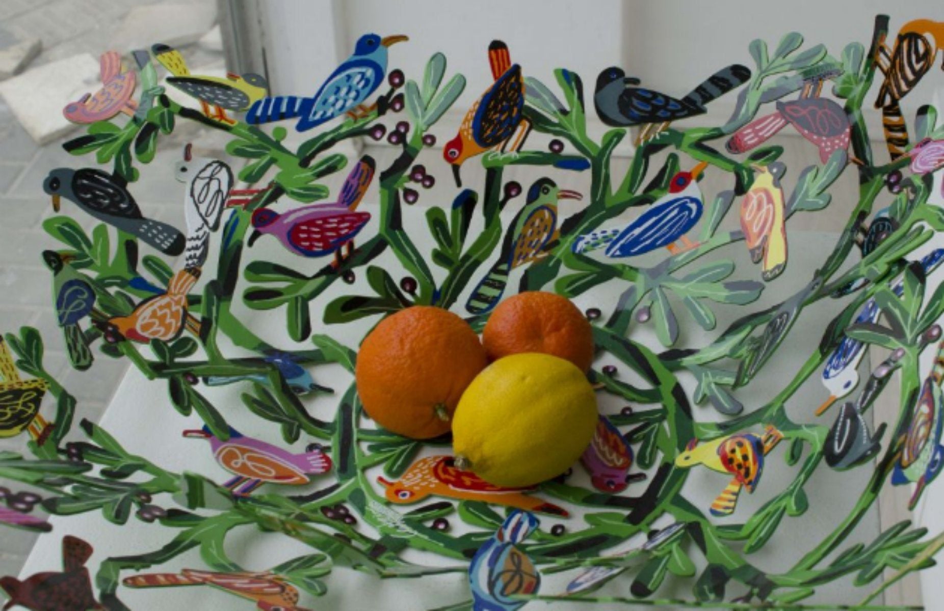 David Gerstein- Free Standing Sculpture (Fruit Bowl) "Birds of the world Bowl"