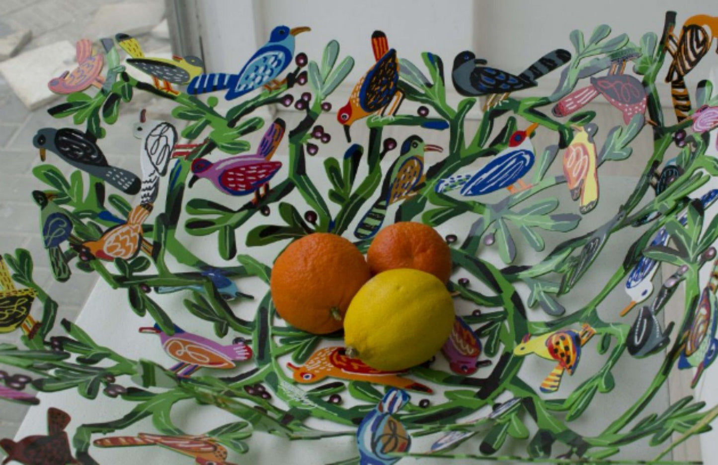 David Gerstein- Free Standing Sculpture (Fruit Bowl) "Birds of the world Bowl"