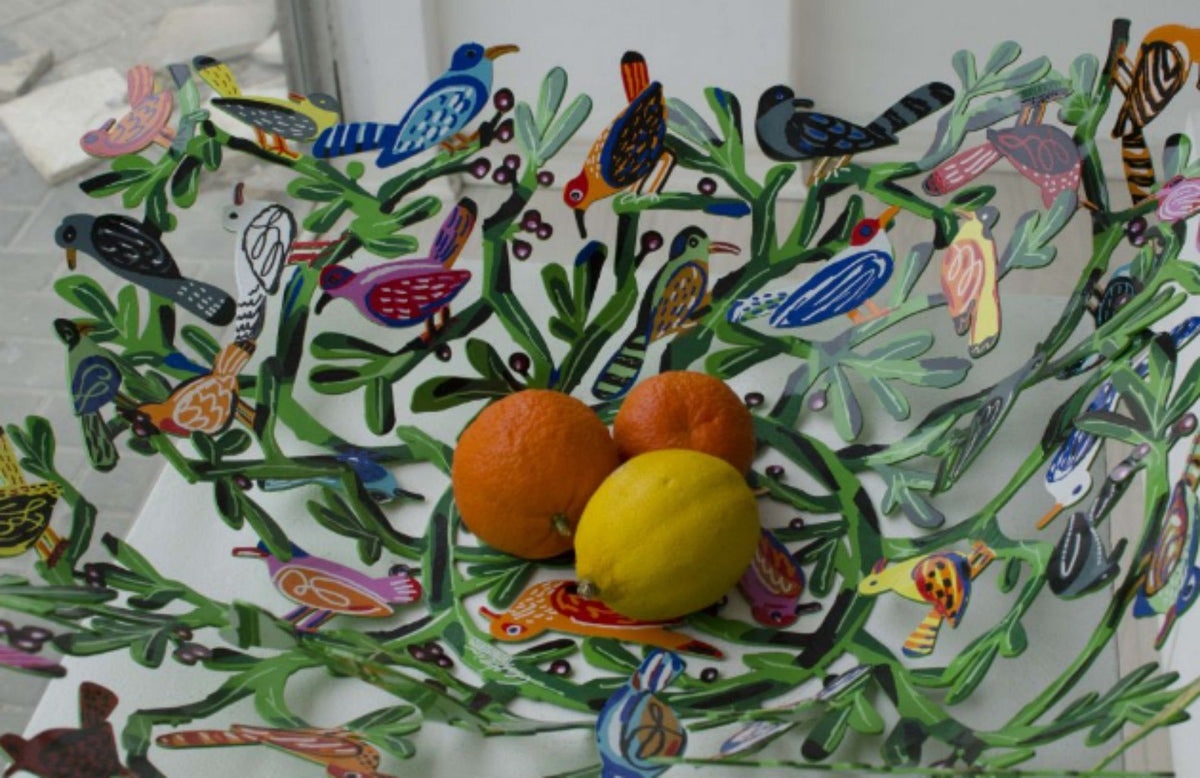 David Gerstein- Free Standing Sculpture (Fruit Bowl) "Birds of the world Bowl"