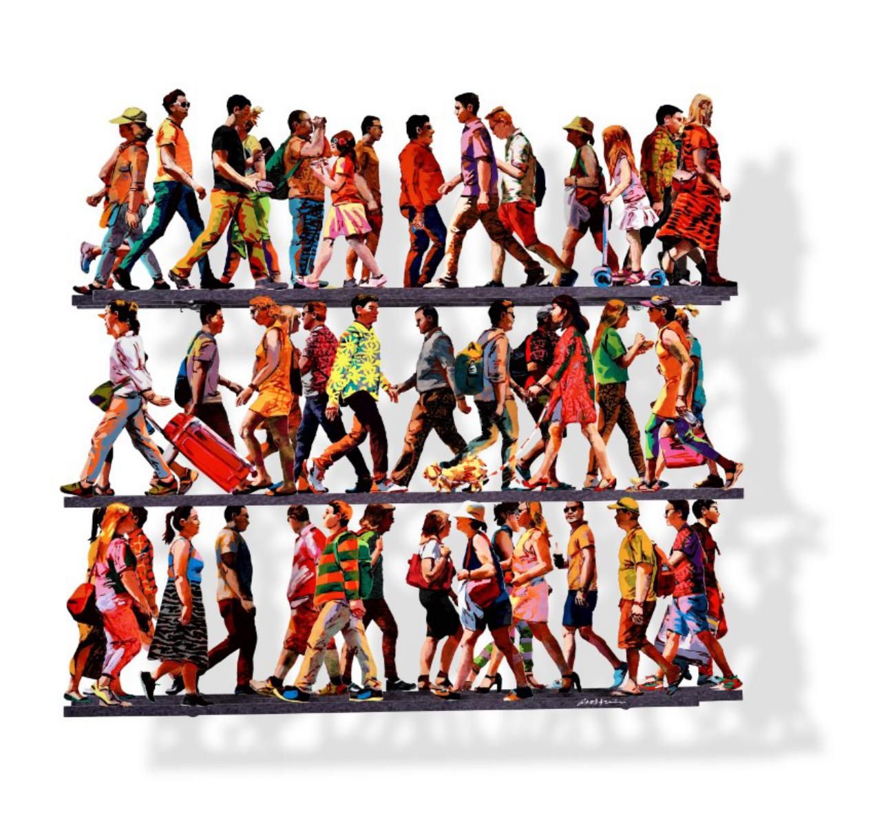 David Gerstein- Mixed Media Cutout Aluminum "5TH AVENUE L"