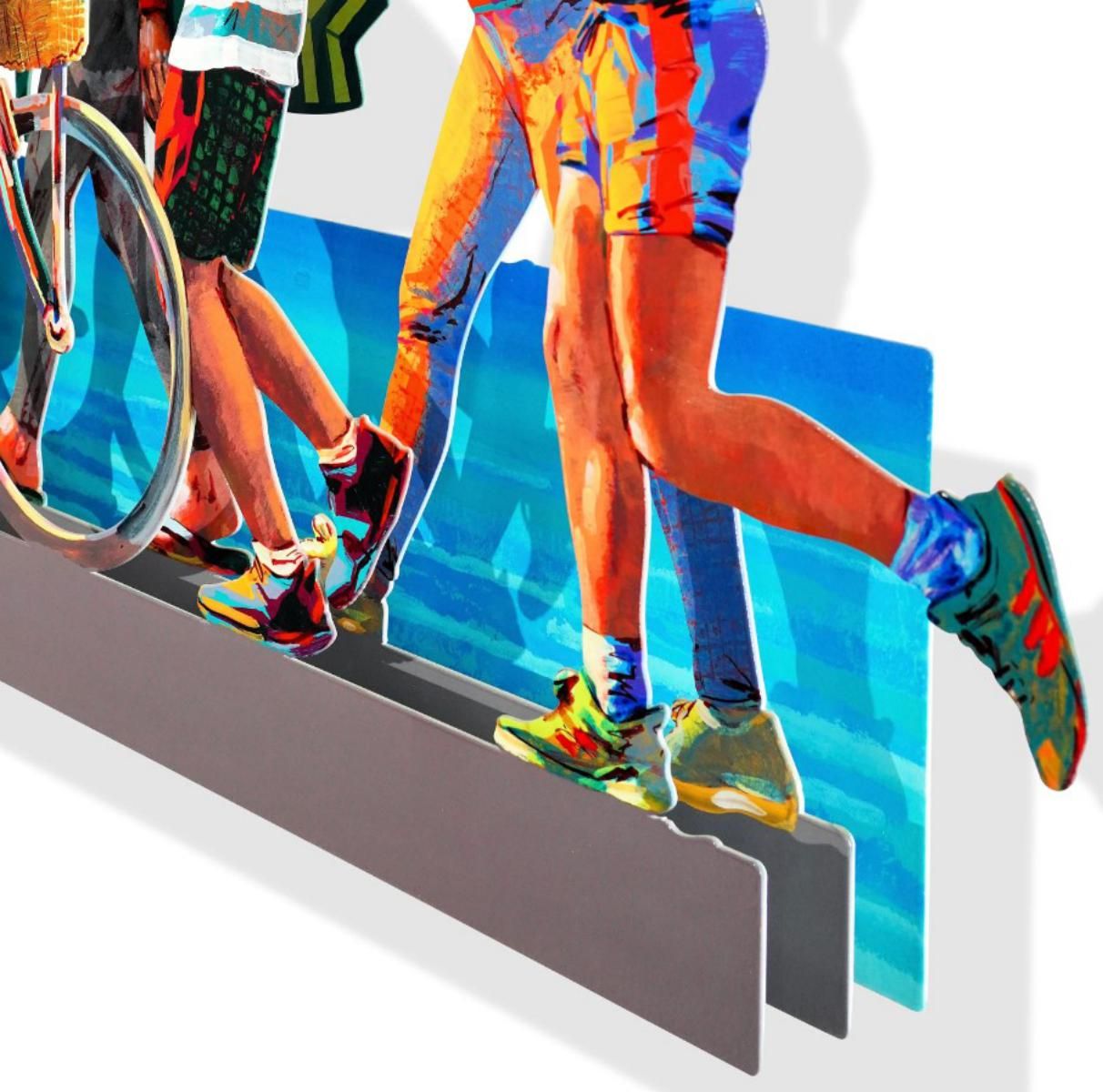 David Gerstein- Mixed Media Cutout Aluminum "Beach Promenade - Left"