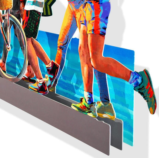 David Gerstein- Mixed Media Cutout Aluminum "Beach Promenade - Left"