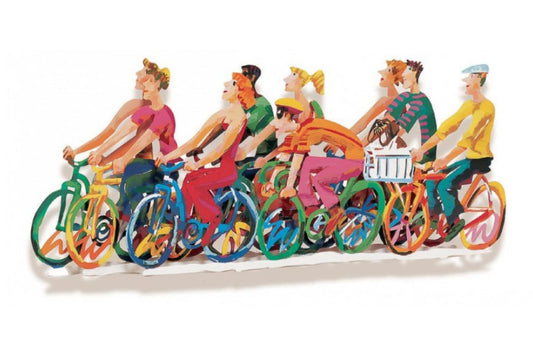 David Gerstein- Mixed Media Cutout Aluminum "Biking II/A"