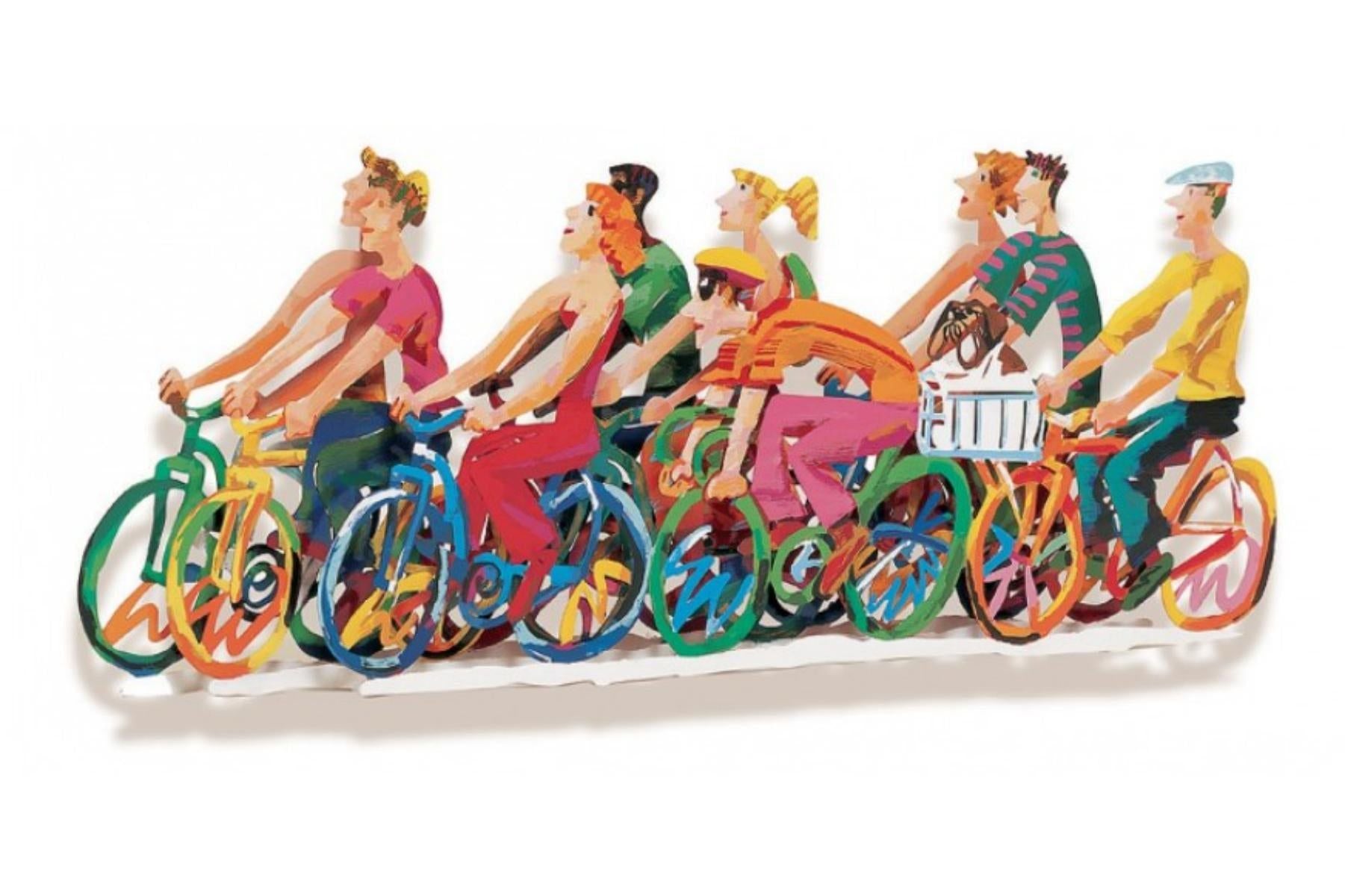 David Gerstein- Mixed Media Cutout Aluminum "Biking II/A"