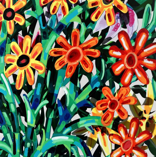 David Gerstein- Mixed Media Cutout Aluminum "Bouquet - Monaco"