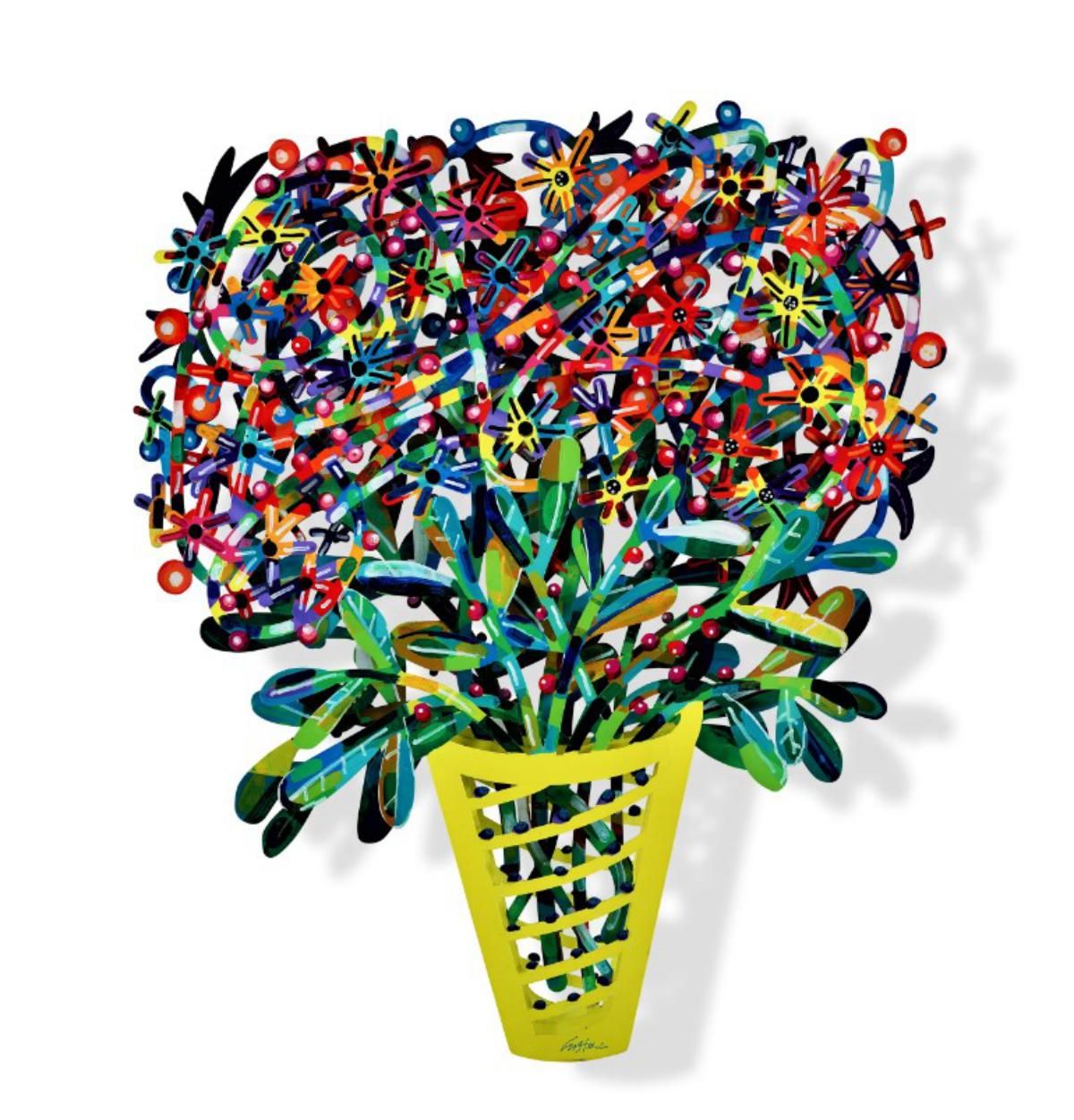 David Gerstein- Mixed Media Cutout Aluminum "Bouquet - Jaffa"