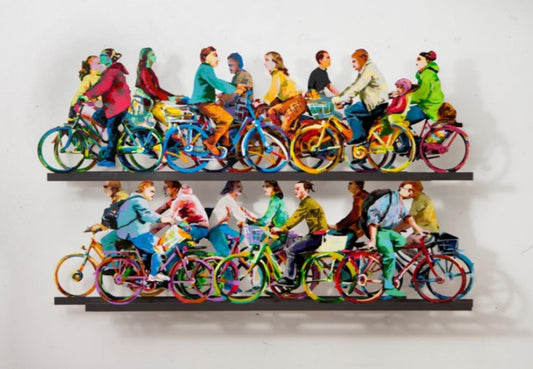 David Gerstein- Mixed Media Cutout Aluminum "City Riders A"