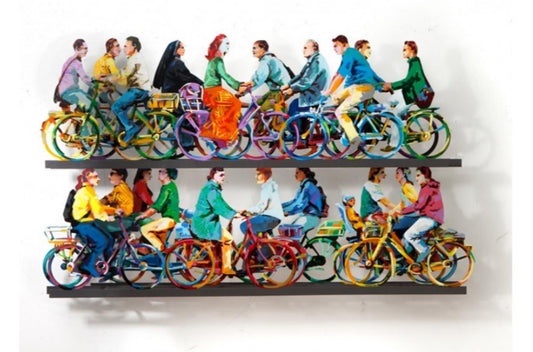 David Gerstein- Mixed Media Cutout Aluminum "City Riders B"