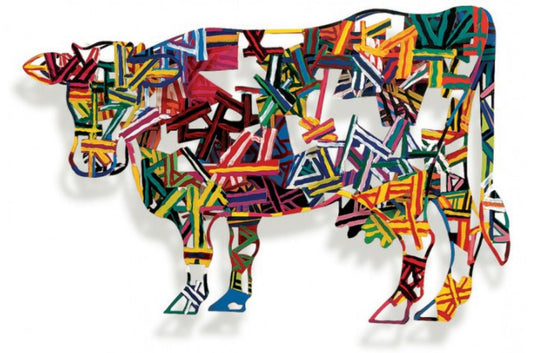 David Gerstein- Mixed Media Cutout Aluminum "CONSTRUCTIVE COW"