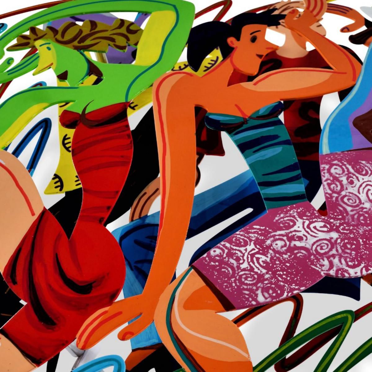 David Gerstein- Mixed Media Cutout Aluminum "Disco Hard Rock"