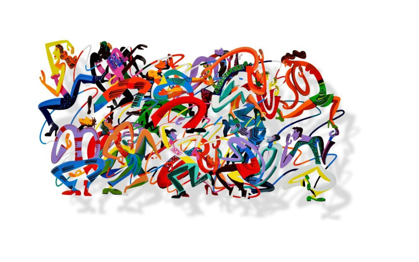 David Gerstein- Mixed Media Cutout Aluminum "Disco - Small"