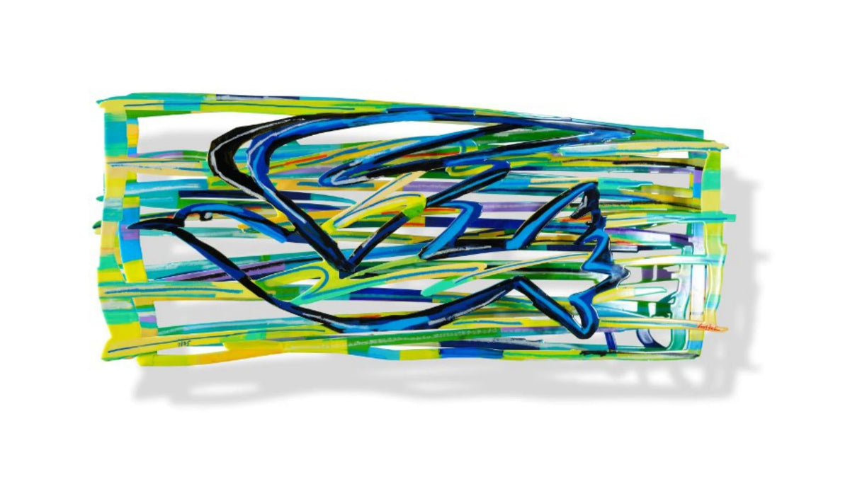 David Gerstein- Mixed Media Cutout Aluminum "Flight"