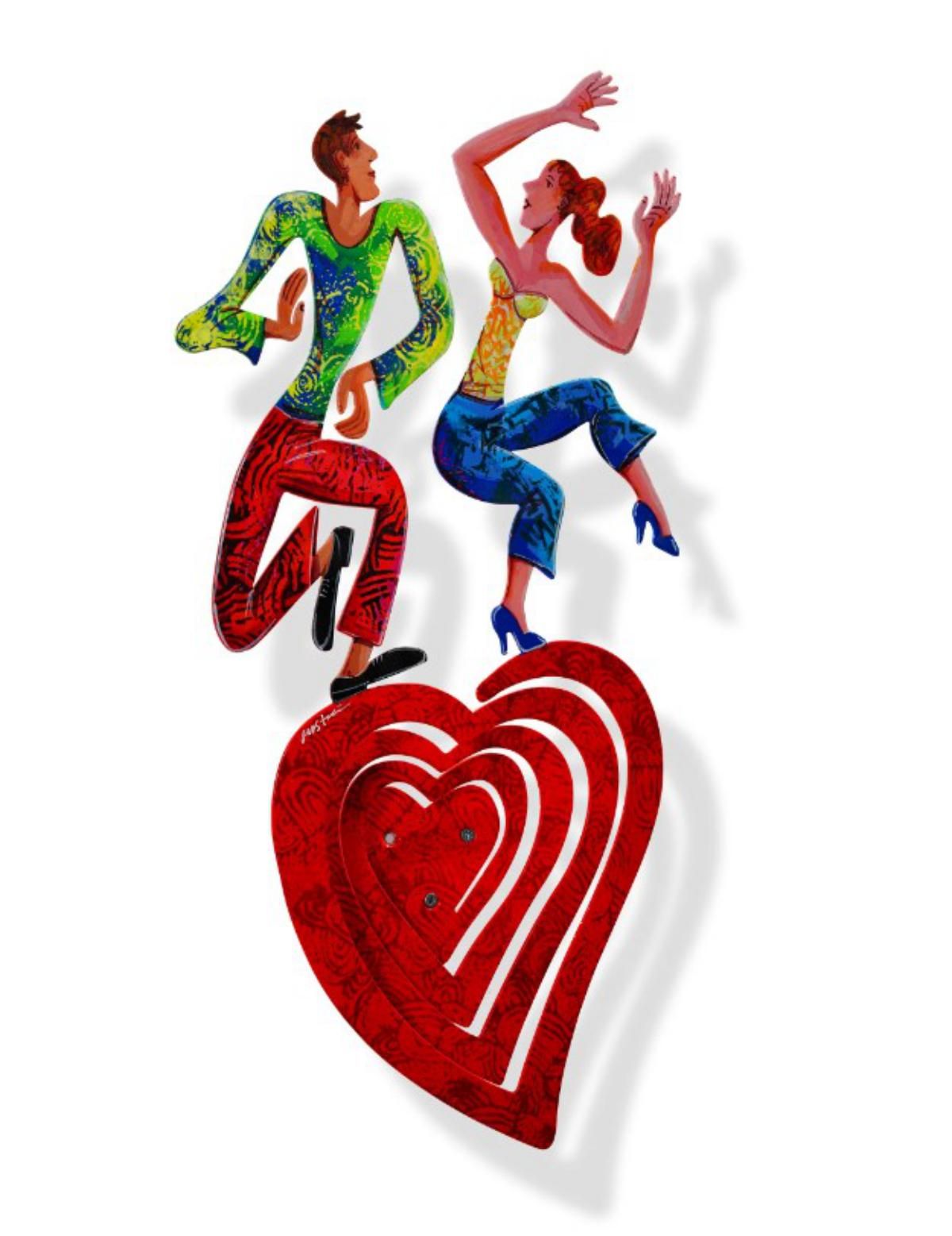 David Gerstein- Mixed Media Cutout Aluminum "Heart - Dancing heart"