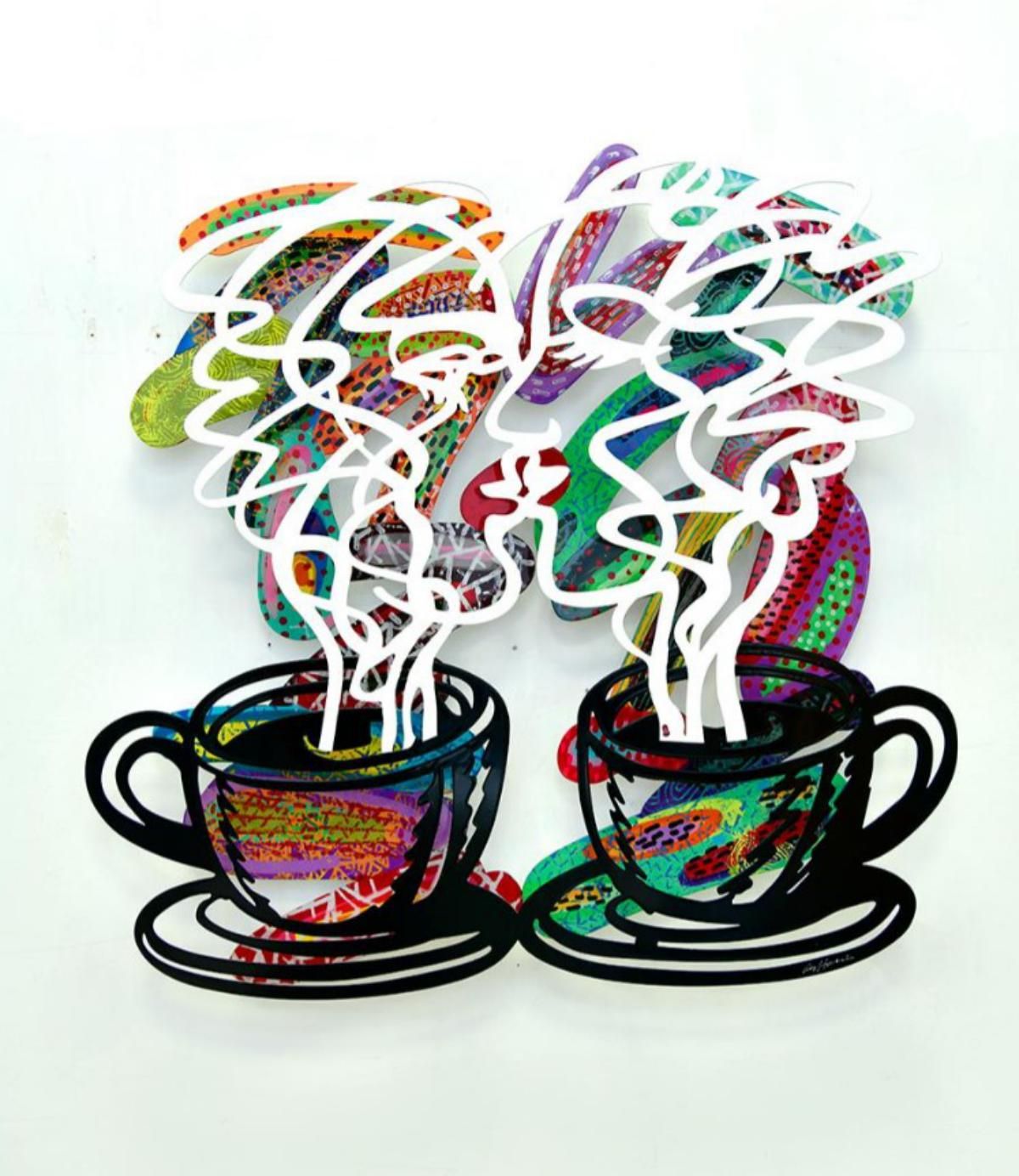 David Gerstein- Mixed Media Cutout Aluminum "Kiss"