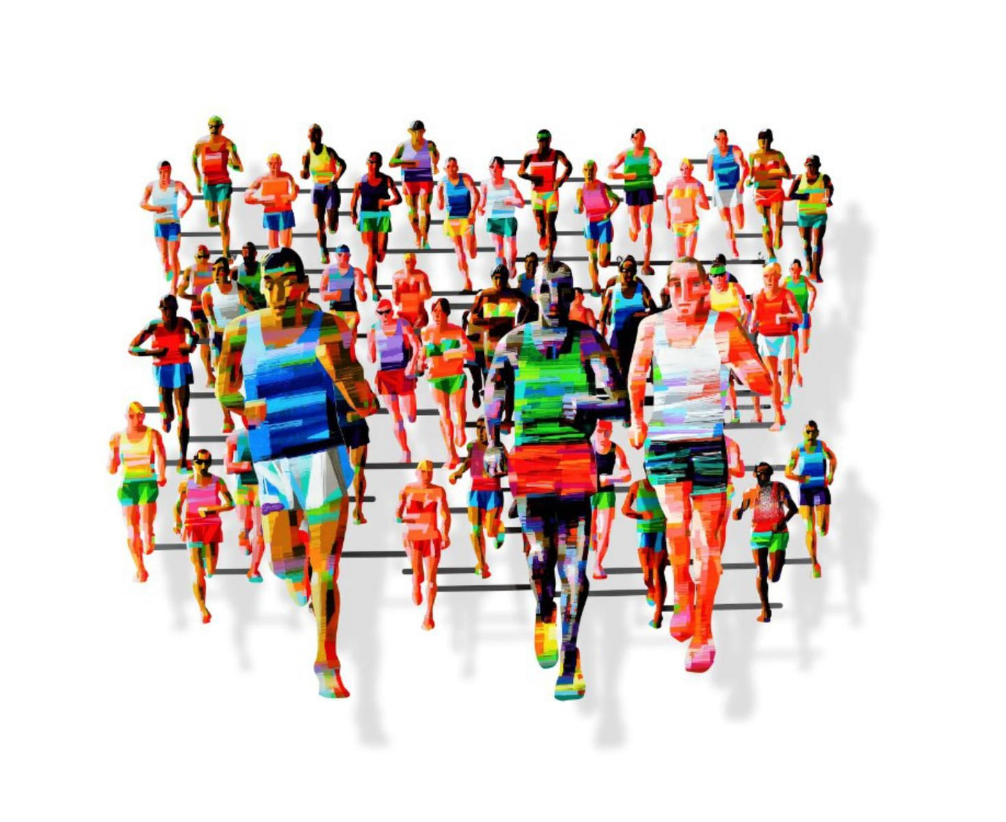 David Gerstein- Mixed Media Cutout Aluminum "MARATHON - BERLIN"