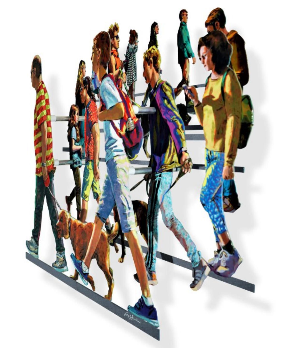 David Gerstein- Mixed Media Cutout Aluminum "Rothschild Avenue TLV 1"