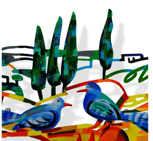 David Gerstein- Mixed Media Cutout Aluminum "Song of nature"