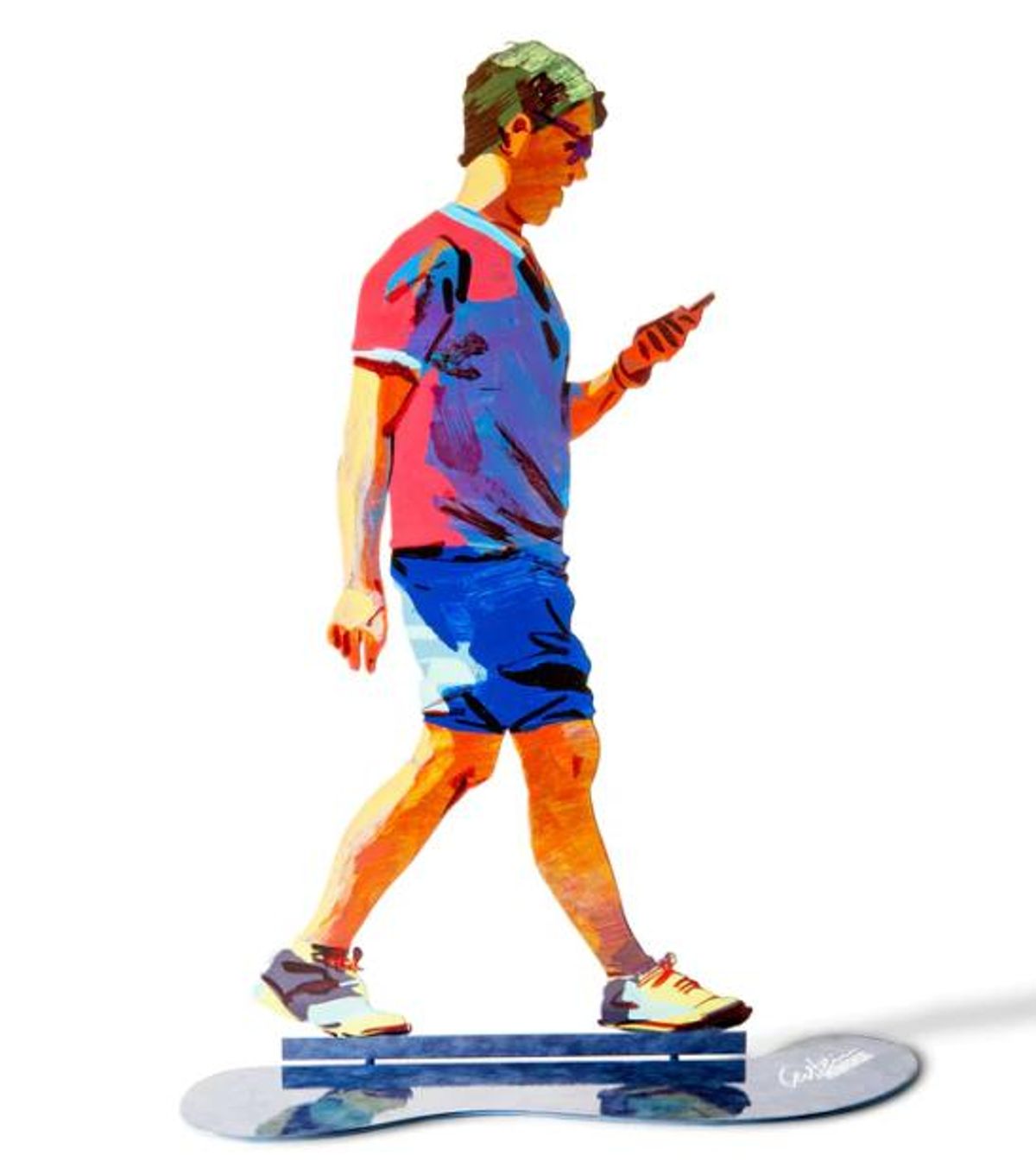 David Gerstein- Free Standing Sculpture "WALKER WITH SNEAKERS"
