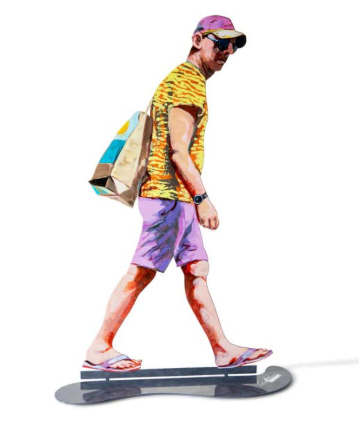 David Gerstein- Free Standing Sculpture "WALKER WITH BASEBALL CAP"