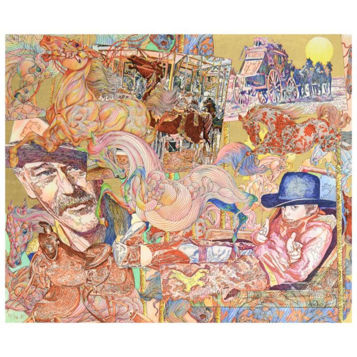 Guillaume Azoulay- Giclee on Canvas w/Hand Laid Gold Leaf "At the Vox"