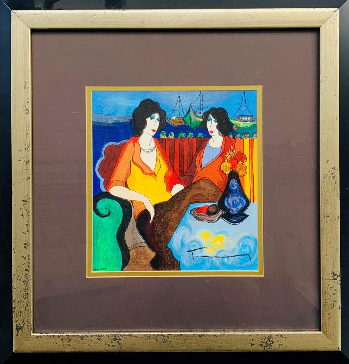 Itzhak Tarkay- Limited Edition Serigraph "At the Port"