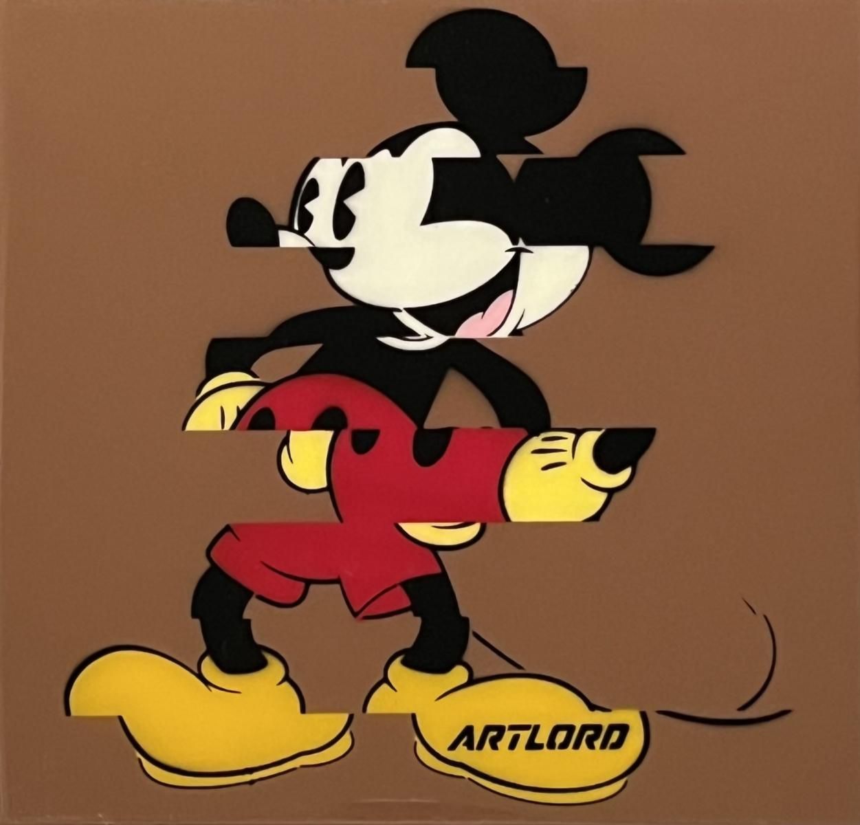 Artlord- Original on wood panel with resin "Mickey"