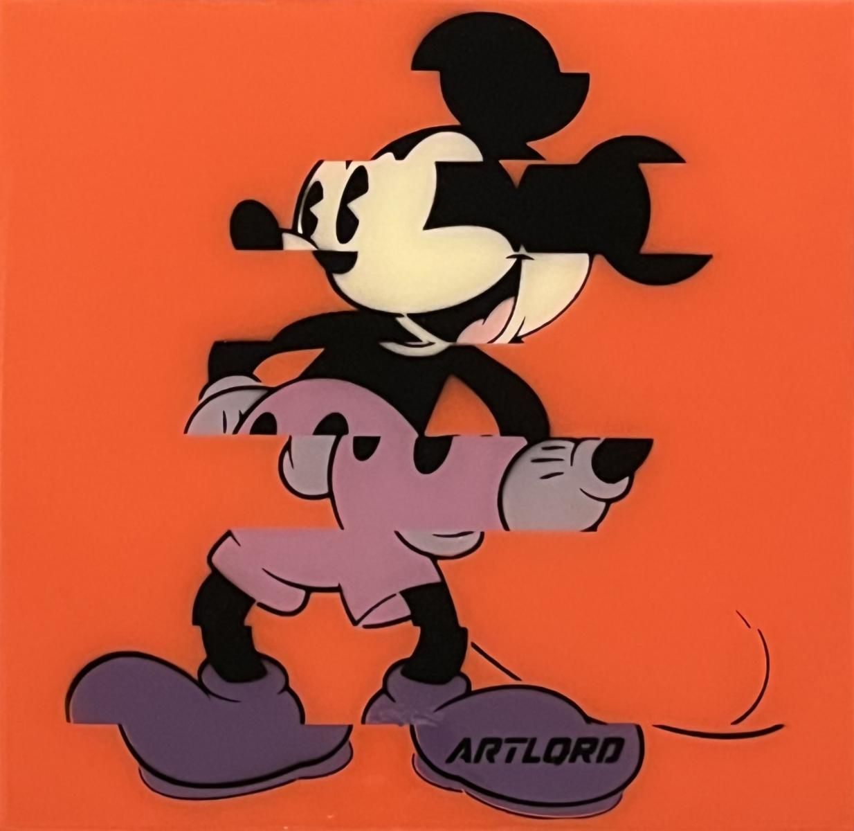 Artlord- Original on wood panel with resin "Mickey"