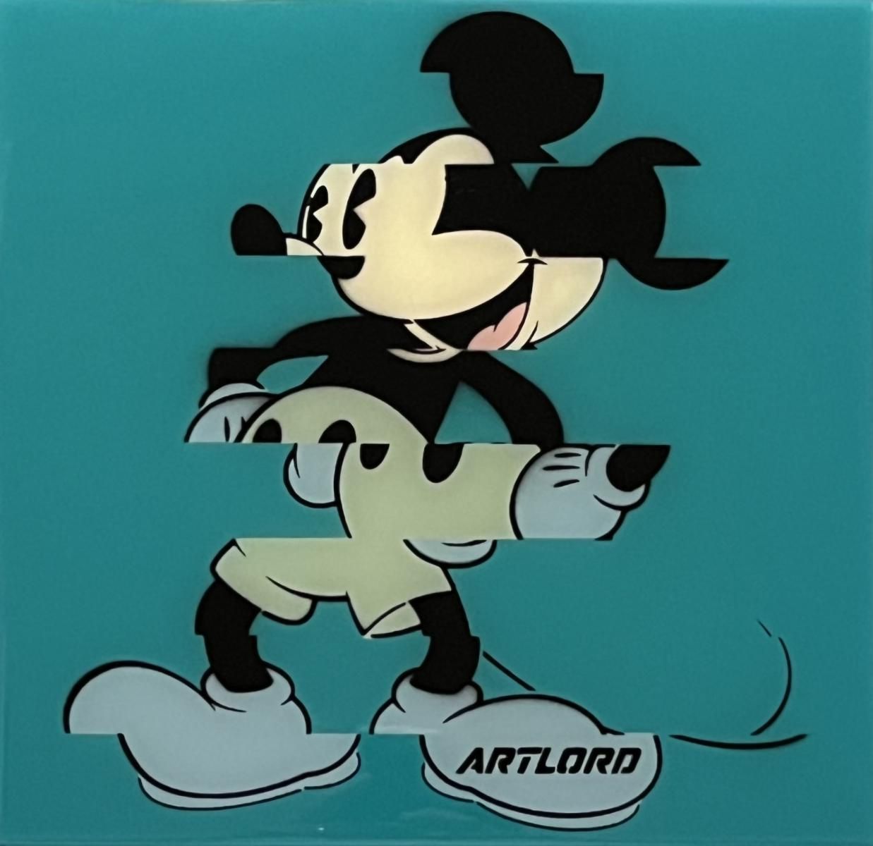 Artlord- Original on wood panel with resin "Mickey"