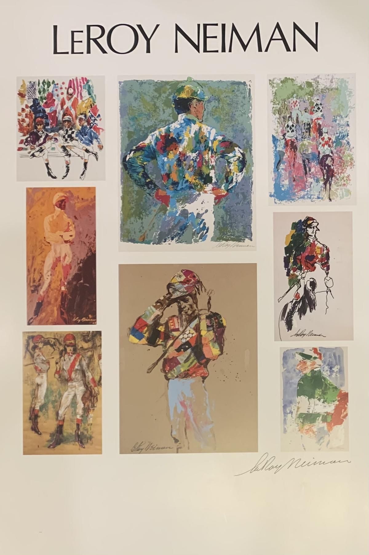Leroy Neiman- Hand signed offset lithograph "Jockey"