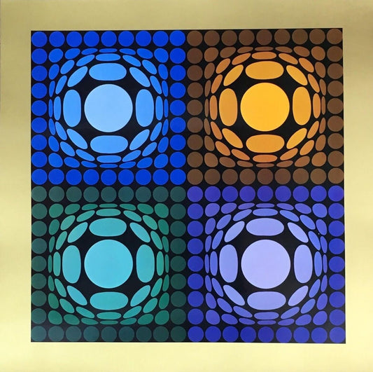 VICTOR VASARELY - ORIGINAL HELIOGRAVURE PRINT ON PAPER "VEGA - BI - ARCT"