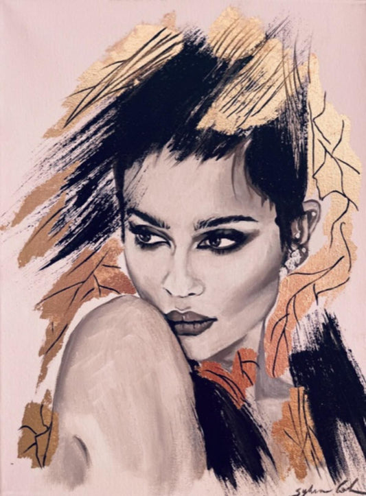 Sylvia Cohen- Original painting on canvas with gold leaf