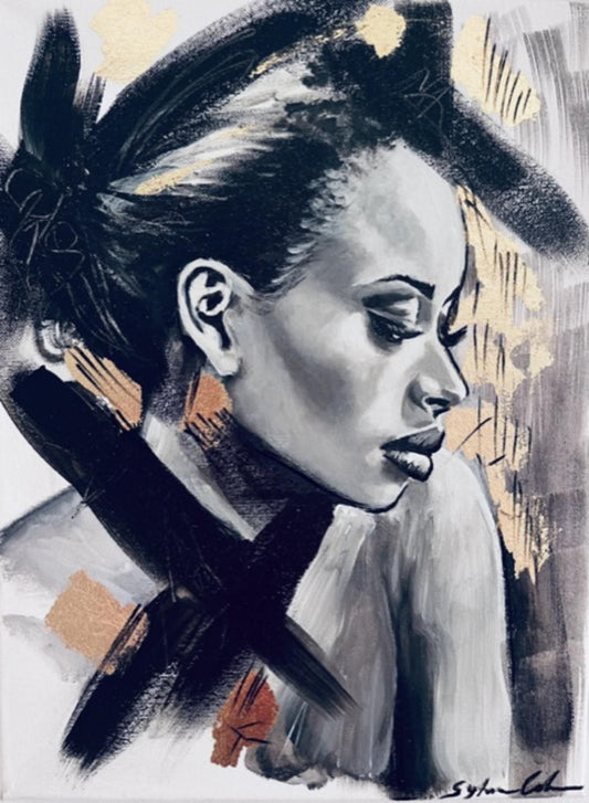 Sylvia Cohen- Original painting on canvas with gold leaf
