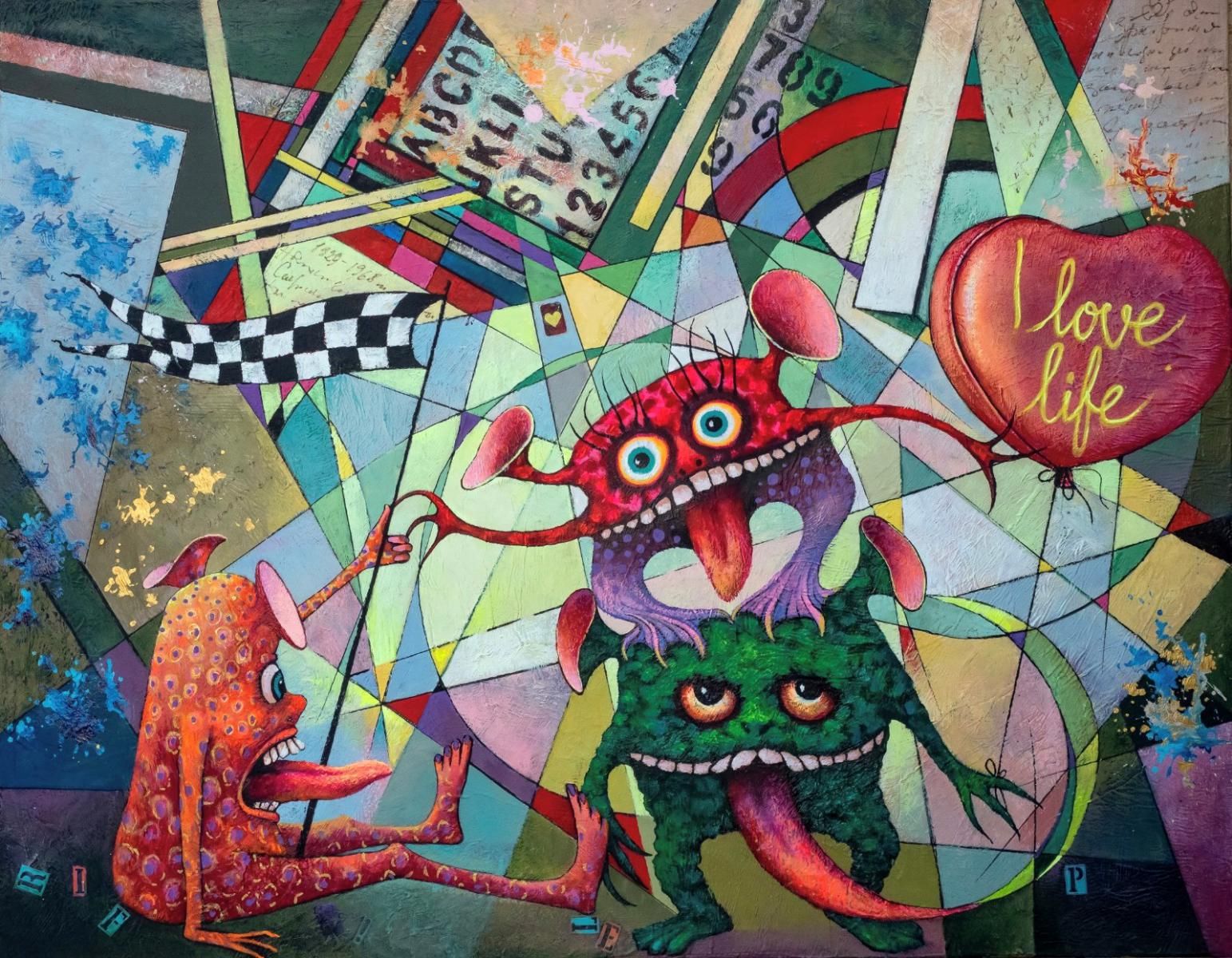 Mark Braver- Original Painting on canvas "I Love life"