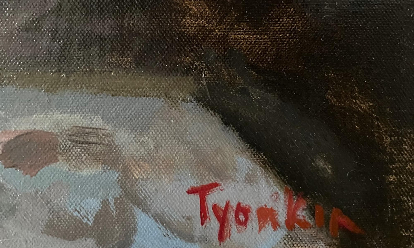 Boris Tyomkin- Oil on canvas "Shabbat Candles"